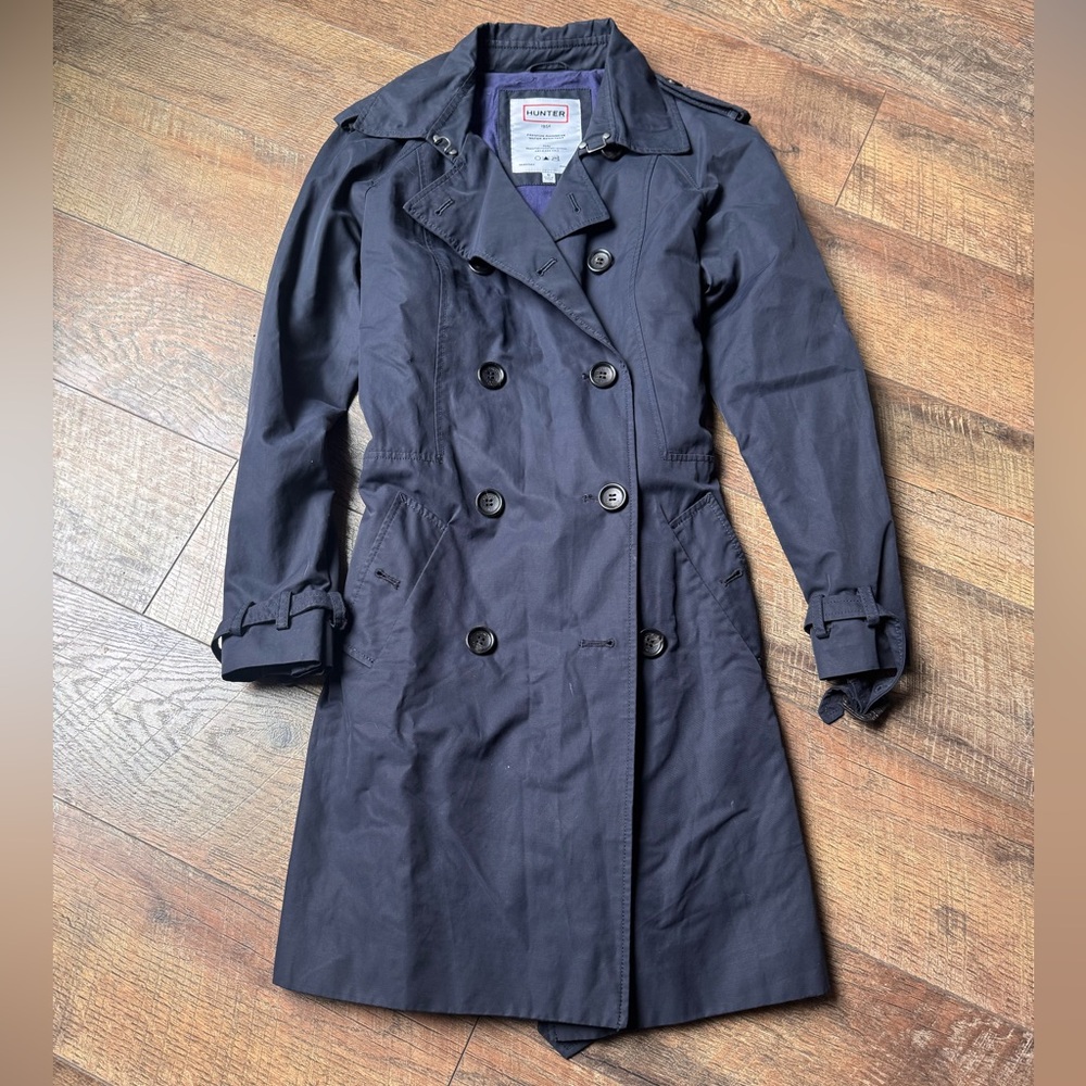 Hunter Women's Navy Trench Coat EUC